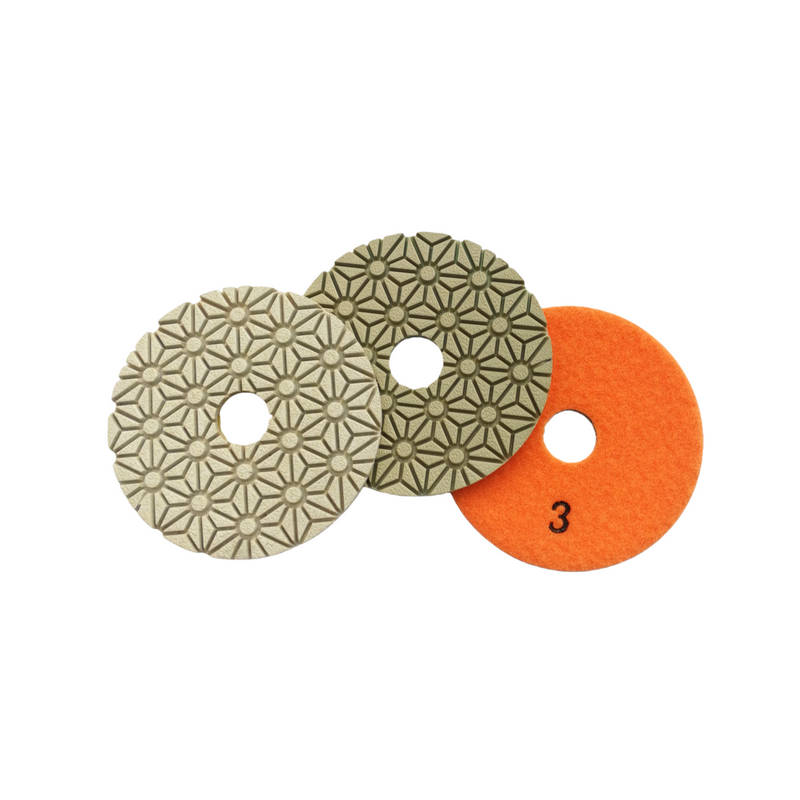 3-step dry and wet polishing pad, white pad 6pcs