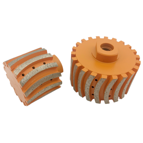 Sintered diamond drum wheel for stone grinding