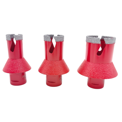 Multi-function vacuum brazed diamond chamfering drill bits